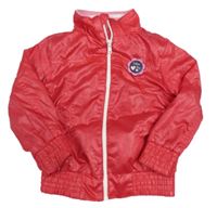 Jahodový šusťákový jarní bomber s nášivkou ZEEMAN