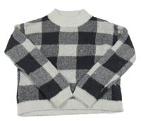 Čierno-svetlosivý kockovaný sveter PRIMARK