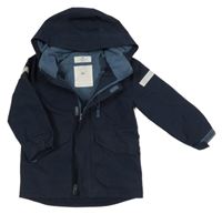 Tmavomodrá šusťáková jarní bunda s odepínací kapucí H&M