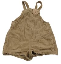 Hnědé manšestrové laclové kraťasy s 3D medvídkem Next