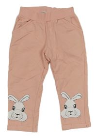 Svetloružové tepláky s králíčky BREEZE