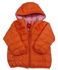 Tmavooranžová prošívaná šusťáková přechodová bunda s kapucí S. Oliver