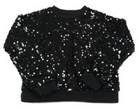 Čierna mikina s tylem s flitrami F&F