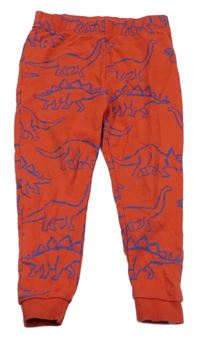 Červené tepláky s dinosaury M&S
