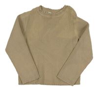 Béžový rebrovaný úpletový sveter M&S