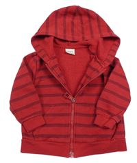 Červeno-tmavomodrá pruhovaná prepínaci mikina s kapucňou NEVADA