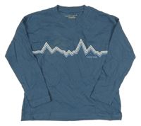 Tmavomodrošedé tričko s potlačou MONOPRIX