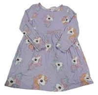 Svetlofialové šaty s jednorožcami H&M