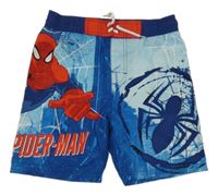 Modro-světlemodro-červené plážové kraťasy se Spider-manem NUTMEG