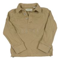 Béžová mikina s logom a golierikom TED BAKER
