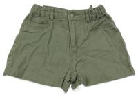 Khaki rifľové kraťasy H&M