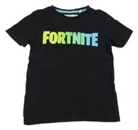Čierne tričko s nápisem - Fortnite