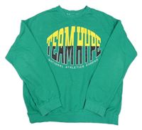 Zelená mikina s nápismi H&M