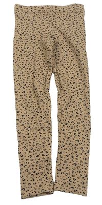 Hnědé teplé legíny s leopardím vzorem H&M