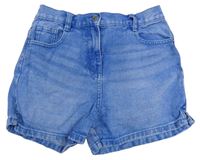 Modré rifľové high waist kraťasy George