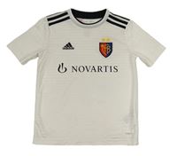 Bílý fotbalový funkční dres s erbem a logem Adidas 