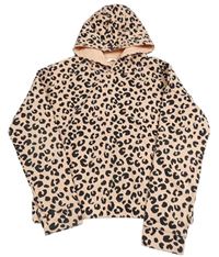 Růžová mikina s leopardím vzorem a kapucí M&S
