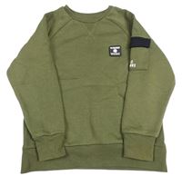 Khaki mikina s nášivkou zn. Primark