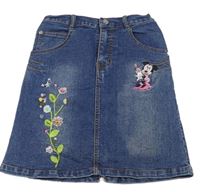 Modrá riflová sukně s Minnie a květy