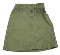 Khaki riflová sukně Nutmeg