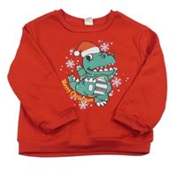 Červená mikina s dinosaurom Shein