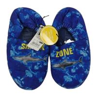 Nové - Modré vzorované domáceé papučky so žralokom Dunnes vel. 31/32