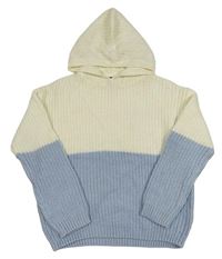 Smetanovo-svetlomodrý sveter s kapucňou C&A