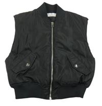Čierna šušťáková zateplená crop vesta H&M