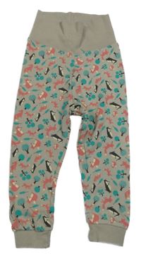 Béžové lehké tepláky se zvířaty a stromky Lupilu