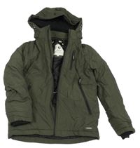 Khaki šusťáková zimní bunda s kapucí Garcia