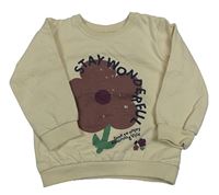 Béžová mikina s kvetinou Ergee