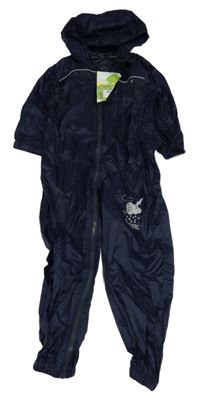 Nové - Tmavomodrá šusťáková nepromokavá funkční kombinéza s mrakem a kapucí Regatta