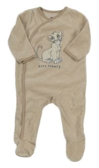 Béžový pruhovaný zamatový overal so Simbou C&A