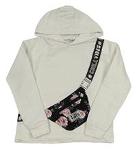 Biela mikina s ledvinkou a kapucňou Y.F.K.