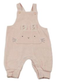 Světlerůžové sametové laclové tepláky s kapsou s králíkem Next