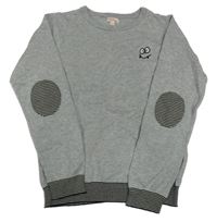 Sivý melírovaný sveter so smajlíkom