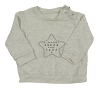 Svetlosivá melírovaná úpletová mikina s hviezdou s nápisom George