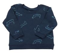 Tmavomodrá mikina s krokodílmi  Primark