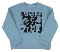 Modrá mikina s dievčatkom Shein