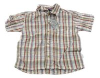 Nové - Bielo-červeno-modrá kockovaná košeľa Pumpkin patch