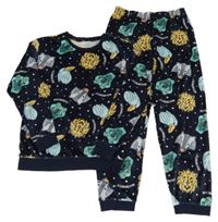 Tmavomodré plyšové pyžama so zvířaty - Harry Potter M&S