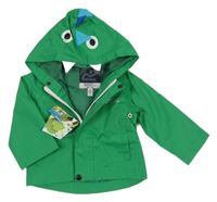Nové - Zelená šusťáková jarní funkční bunda s kapucí - dinosaurus Regatta