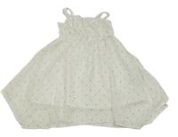 Biele trblietavé vzorované šifónové šaty H&M