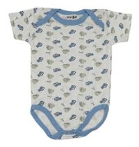 Bílé body se slony a auty