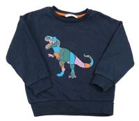 Tmavomodrá mikina s dinosaurom M&S