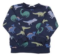Tmavomodrá mikina s dinosaury M&S