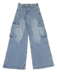 Modré široké cargo rifle H&M