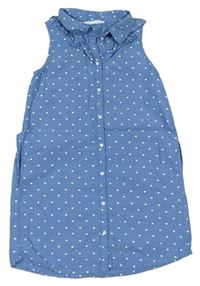 Modré košilové šaty riflového vzhledu so srdiečkami H&M