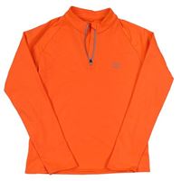 Neónově oranžová športová funkčná mikina s logom Decathlon