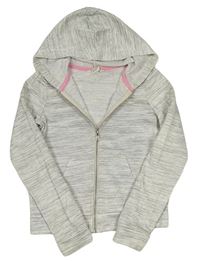 Svetlosivá melírovaná crop prepínaci mikina s kapucňou H&M